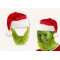 Gorro papa noel con barba verde grinch adulto