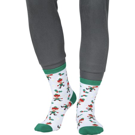 Calcetines navideños blancos elfos tallas