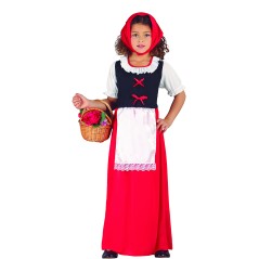 Disfraz posadera o pastora roja para niña