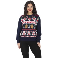 Jersey Navidad gracioso Muñeco de nieve para mujer tallas