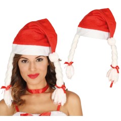 Gorro papa noel trenzas-Gorros online