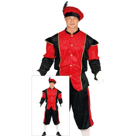 Disfraz Paje de rey mago rojo para hombre talla XL-Tus Disfraces