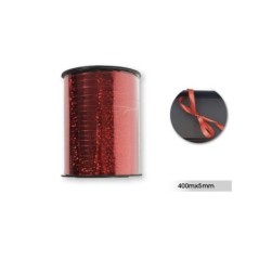Rollo de lazo rojo brillo para globos o decoraciones 400 metros 8433584578696 57869