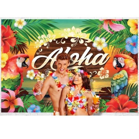 Decoracion fiesta hawaiana tela 220x150 cm 8434077310601 31060