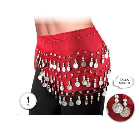 Panuelo monedas rojo danza vientre adulto 8433584300426 30042