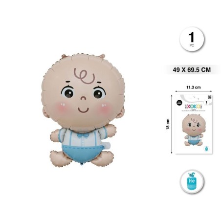 Globo bebe azul 49x70 cm helio o aire 8433584923465 92346