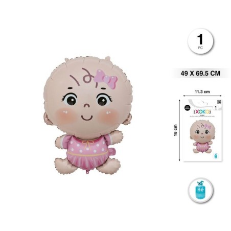 Globo bebe rosa 49x70 cm helio o aire 8433584923472 92347