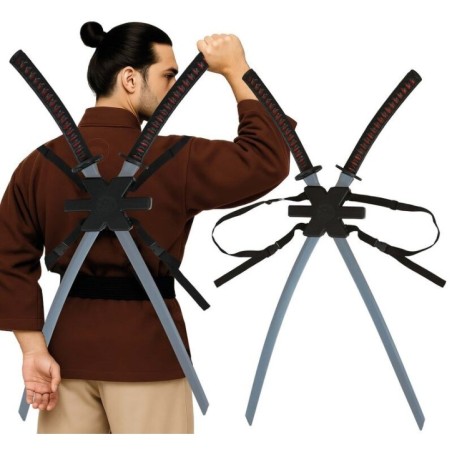 Espadas samurai 2 uds con soporte espalda 8434077273272 27327