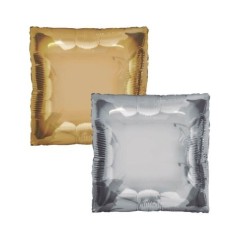 Globo cuadrado de foil doble cara oro y plata 61 cm 11179083664 8366