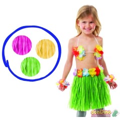 Conjunto hawaiano infantil sujetador munequera y falda verde 8434077176528 17652