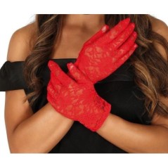 Guantes calados rojos 22 cm cortos 8434077178614 17861