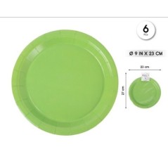 Platos verdes 6 uds 23 cm 8433584597697 59769