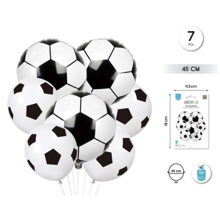 Set globos futbol latex y foil 7 piezas 8433584934522 93452