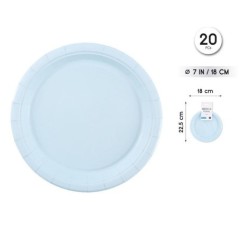 Platos Azul grisaceo 20 uds 18  cm