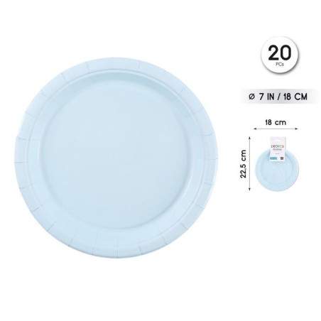 Platos Azul grisaceo 20 uds 18 cm