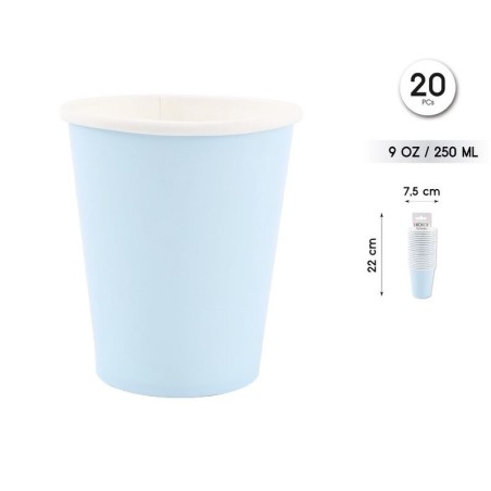 Vasos Azul grisaceo 20 uds