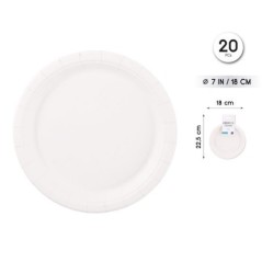 Platos blancos 20 uds 18 cm