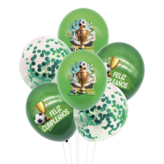 Globos Futbol 6 uds 25 cm