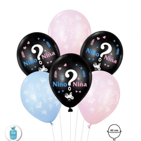 Globos latex revelacion sexo bebe 6 uds