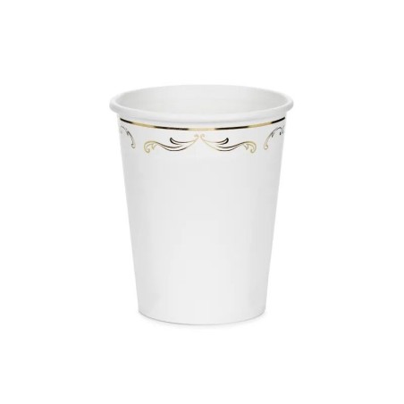 Vasos Blancos decorados 6 uds