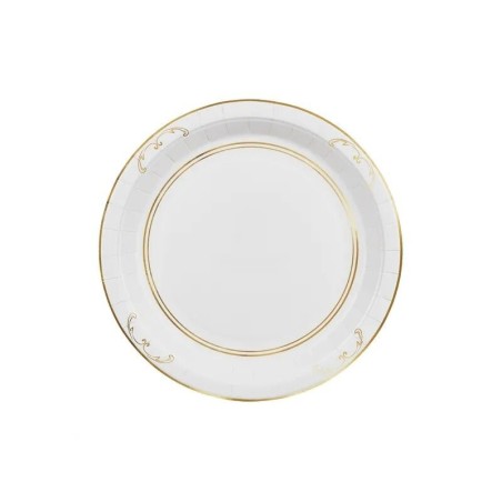 Platos blancos decorados 6 uds 23 cm