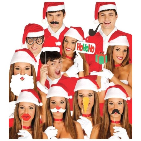 Palitos para foto photocall navideño 12 piezas navidad