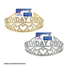 Corona brithday Queen plata o oro 1 ud