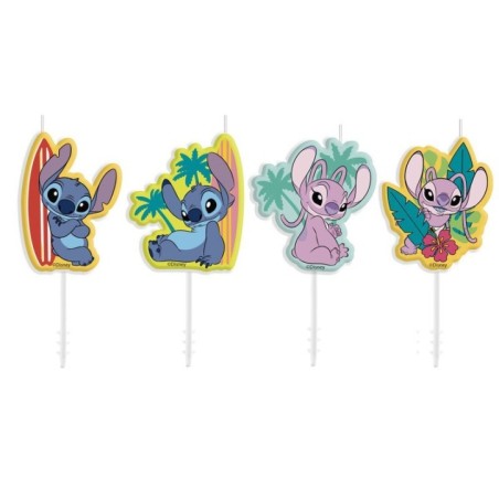 Velas Stitch cumpeaños 4 uds