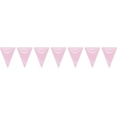 Banderin triangular plastico rosa bebe 25 metros 20x30 cm 8422935601701 60170