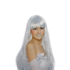 Peluca Drag Queen blanca y plata con flequillo 8435118218689 4526