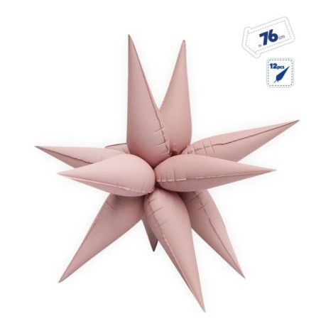 Globos estrella 3D rosa mate 76 cm 8447196175808 17580