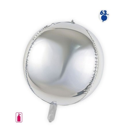 Globo foil bola 4D plata metalizado 63x29 cm 8447196178175 17817