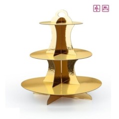Expositor de dulces cupcales oro brillo 33x30 cm 8447196313880 31388