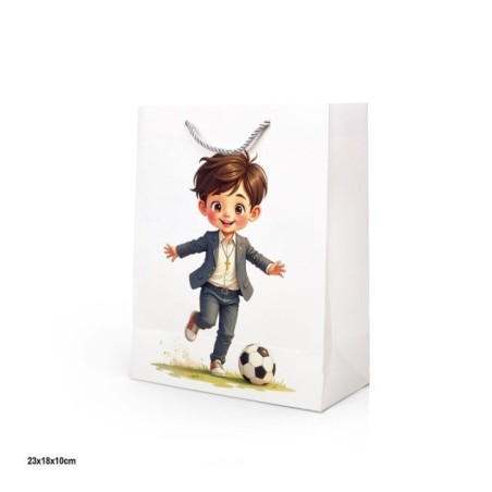 Bolsa regalo comunion nino futbol pequena 18x10x23cm 8447196384293 38429