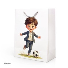 Bolsa regalo comunion nino futbol grande 30x12x40 cm 8447196384316 38431