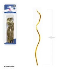 Velas onduladas oro 15 cm 12 uds cumpleanos 8447196611092 61109