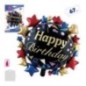 Globo cumpleaños estrellas negro 67 cm helio o aire
