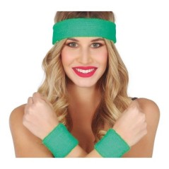 Munequeras y cinta cabeza verde anos 80 90 8434077188187 18818