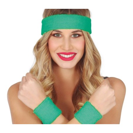 Munequeras y cinta cabeza verde anos 80 90 8434077188187 18818