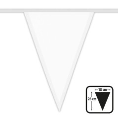 Guirnalda triangular blanca poliester 6 metros 26x18 cm 8712026748898 74889