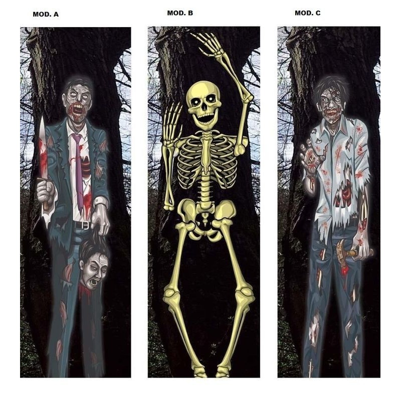 Decoracion zombie pared hallowee 35x152 cm