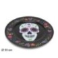 Plato dia de muertos mejicana negro 33 cm