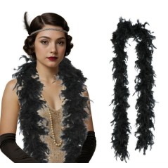 Boa negra plumas charleston anos 20 8434077275665 27566