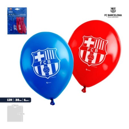 Globos Futbol Club Barcelona 6 uds 30 cm 8447196124103 FCB12410