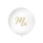 Globo boda gigante 1 metro Mr blanco y oro
