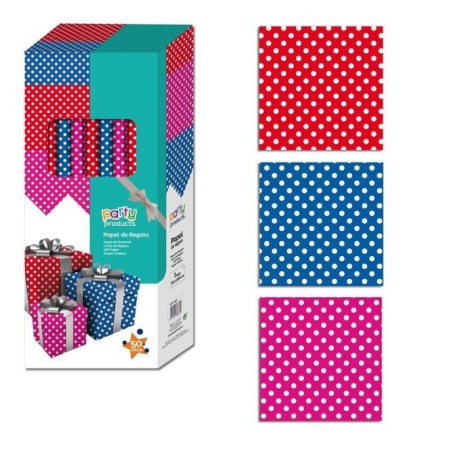 Papel de regalo lunares 70x200 cm unidad 8424345688372 68837