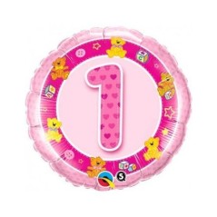 Globo 1 cumpleanos rosa 18 45 cm helio o aire 71444262798 26281