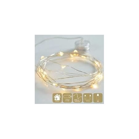 Luces led a pilas 50 luces blanco calido 8424345745648 74564