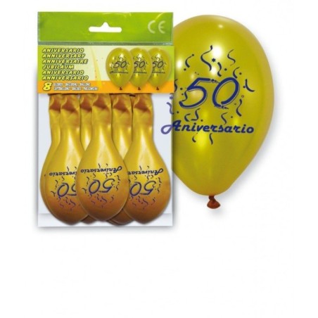 Globos 50 aniversario oro 8 uds 8429412052506 5250