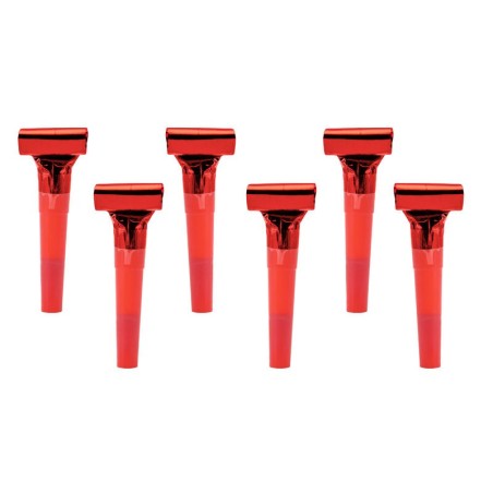 Matasuegras rojo metalico 6 uds 5902230785359 G6 007